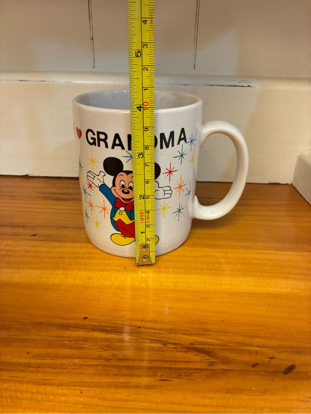 Vintage 1980s Walt Disney World "I ❤️ Grandma" Mickey Mouse Mug – Retro EPCOT - Picture 4 of 5